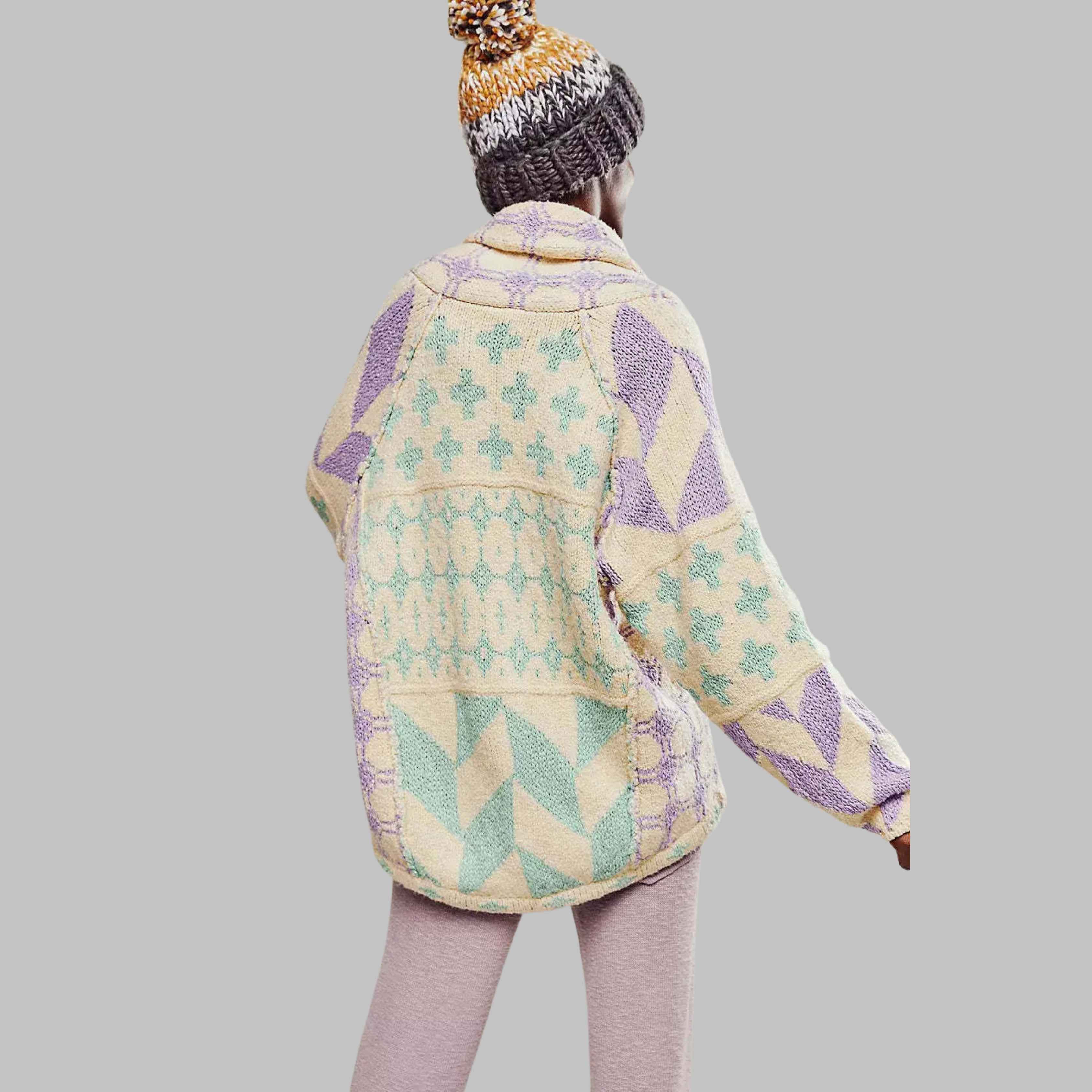 PORTIA™ - Vintage Button Down Collar Long Sleeve Oversized Cardigan